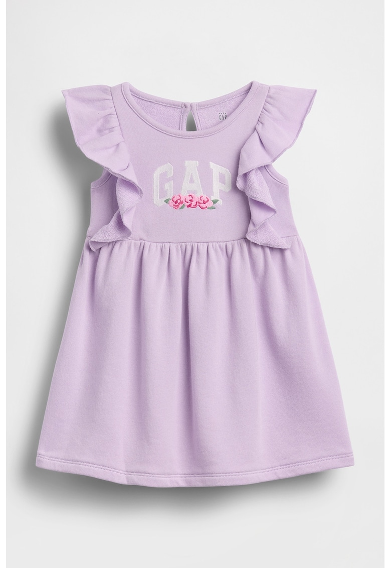 Rochie din amestec de bumbac cu logo - Lila