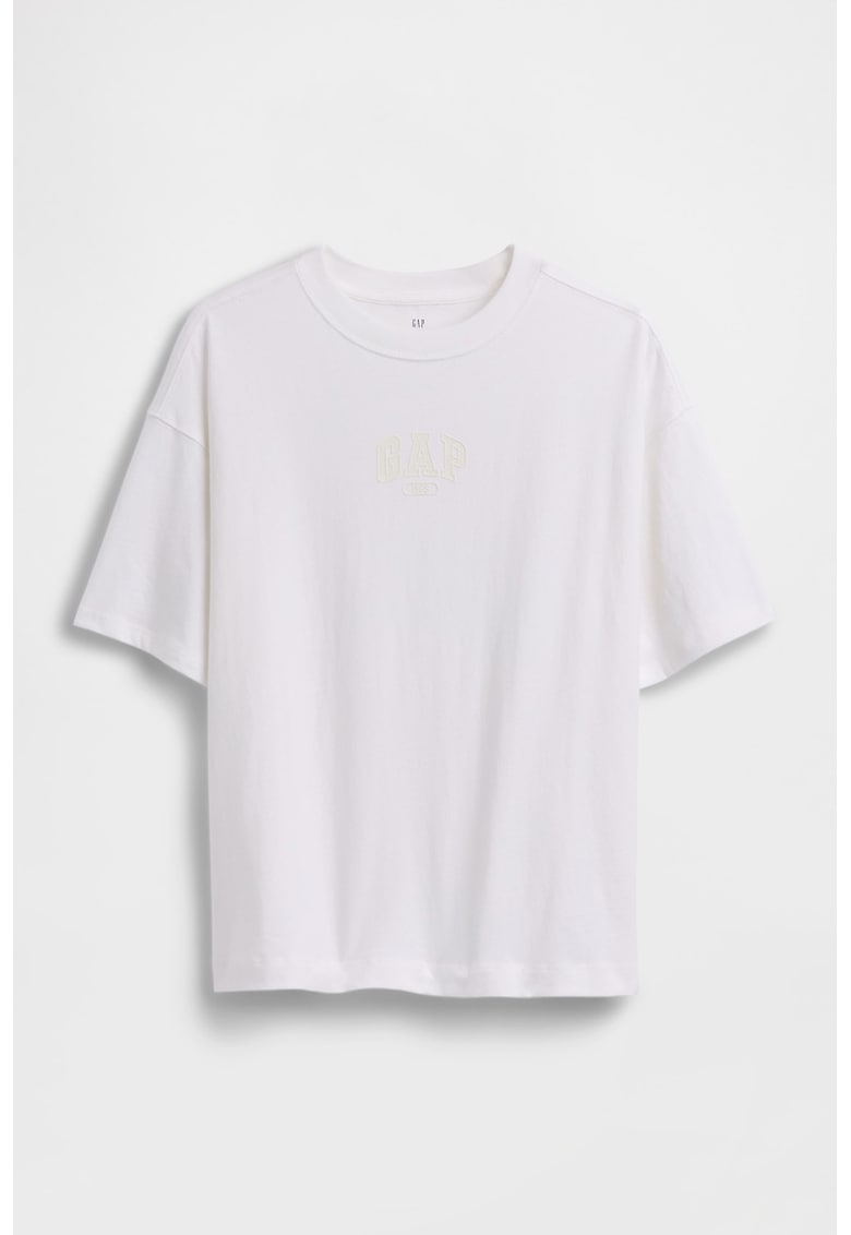 Tricou supradimensionat cu imprimeu logo - Alb optic