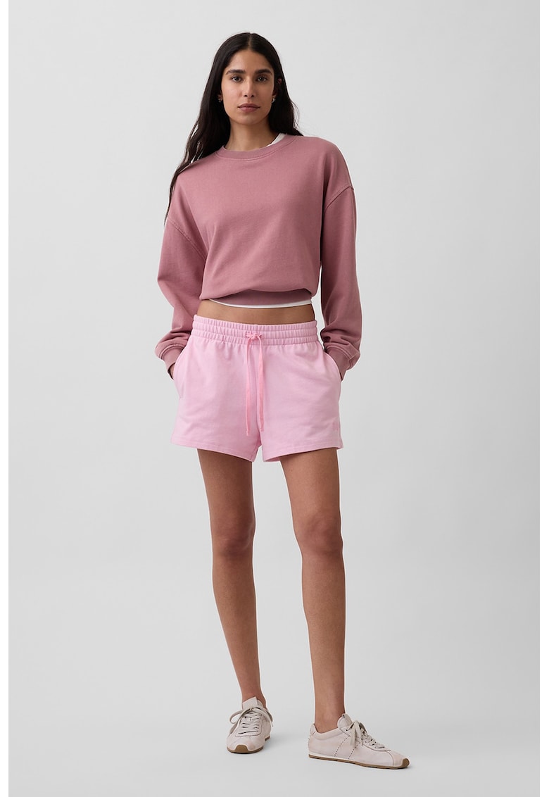 Pantaloni scurti din amestec de bumbac cu logo - Roz deschis