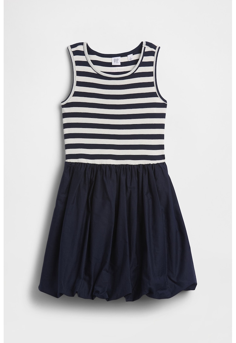 Rochie combi cu dungi - Bleumarin
