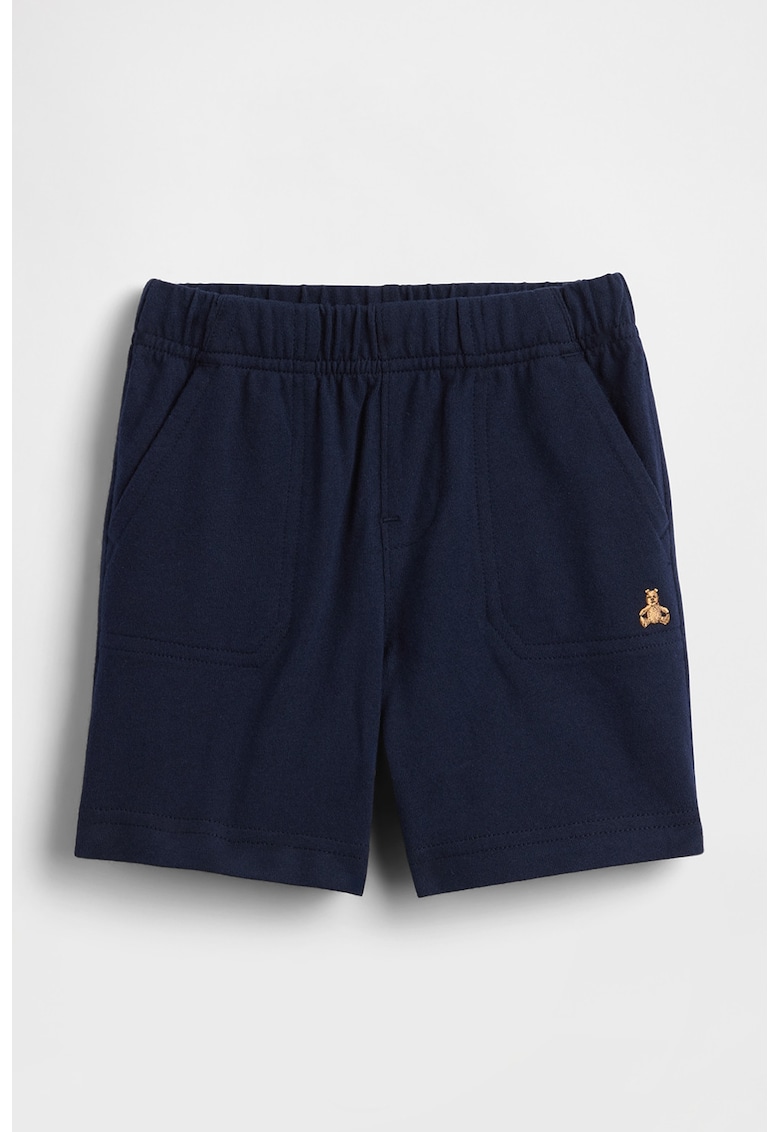 Pantaloni scurti cu talie elastica - Bleumarin