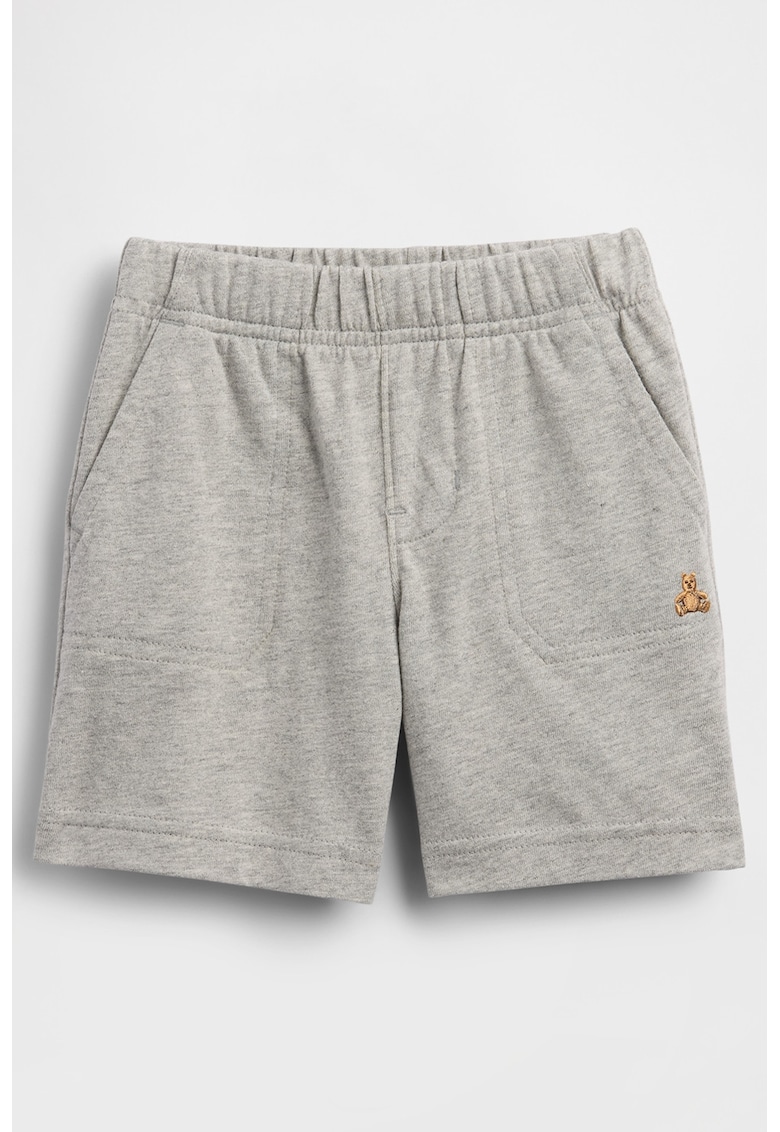 Pantaloni scurti cu talie elastica - Gri melange