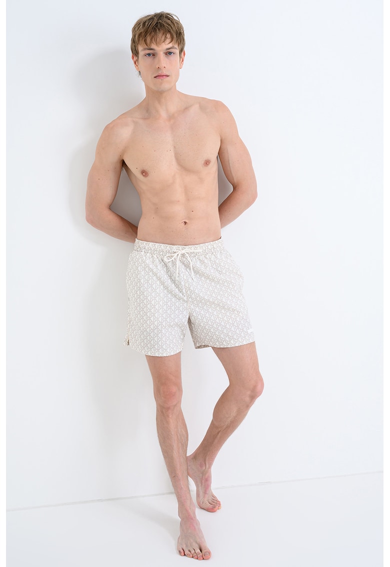 Pantaloni scurti de baie cu imprimeu - Bej