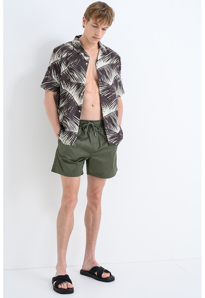 Pantaloni scurti de baie cu talie ajustabila - Kaki