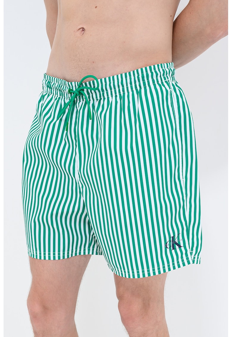 Pantaloni scurti de baie cu logo - Alb/Verde