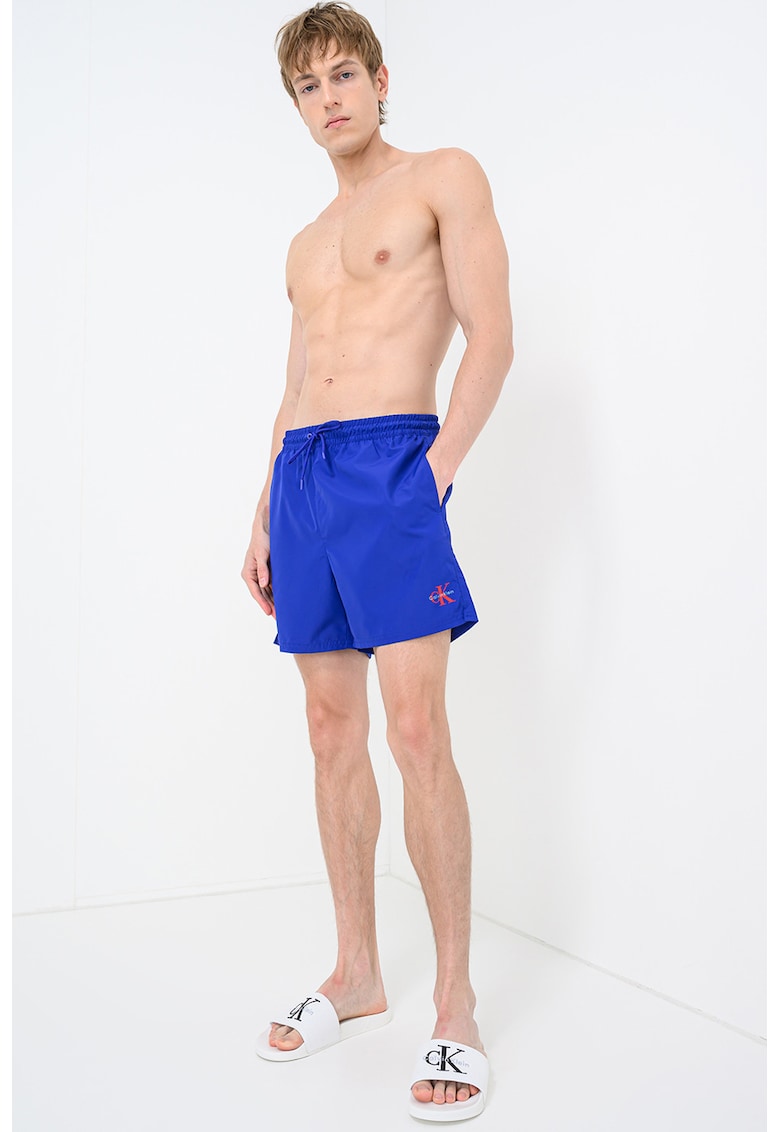 Pantaloni scurti de baie cu logo - Albastru indigo
