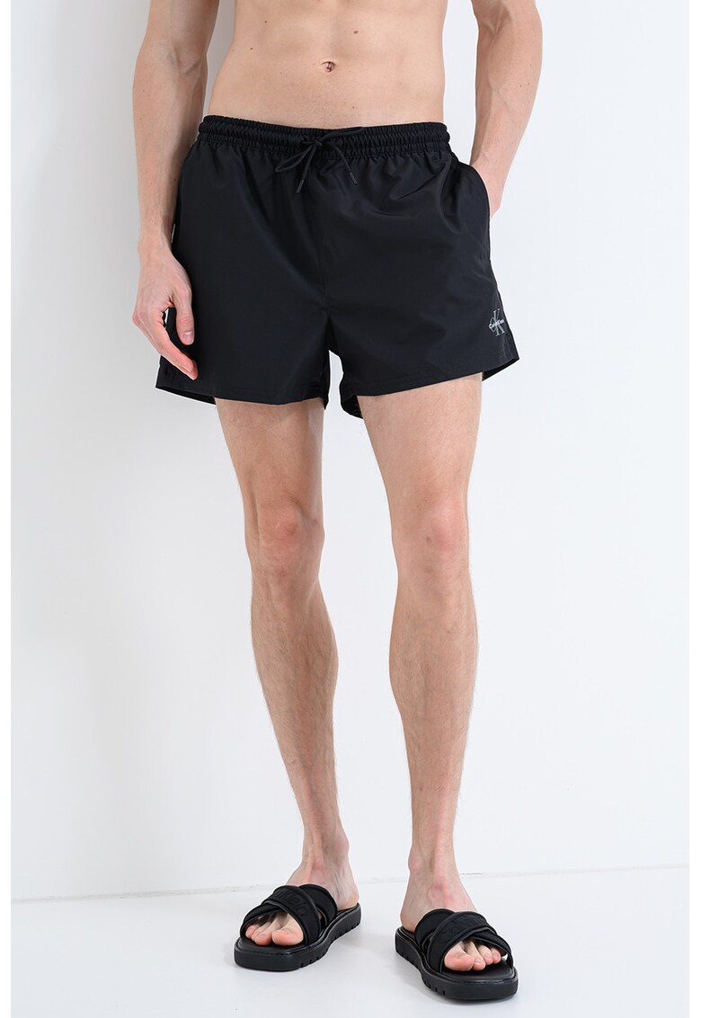 Pantaloni scurti de baie cu snur - Negru stins