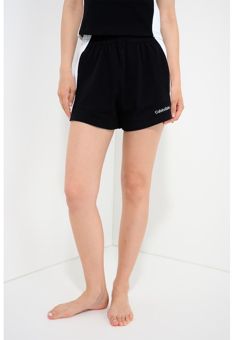 Pantaloni scurti de plaja cu logo - Alb/Negru