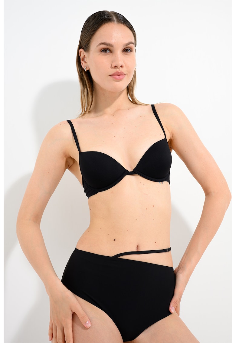 Sutien de baie cu model uni - Negru