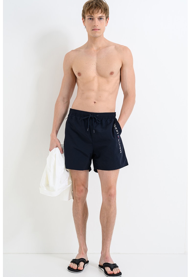 Pantaloni scurti de baie cu imprimeu logo lateral