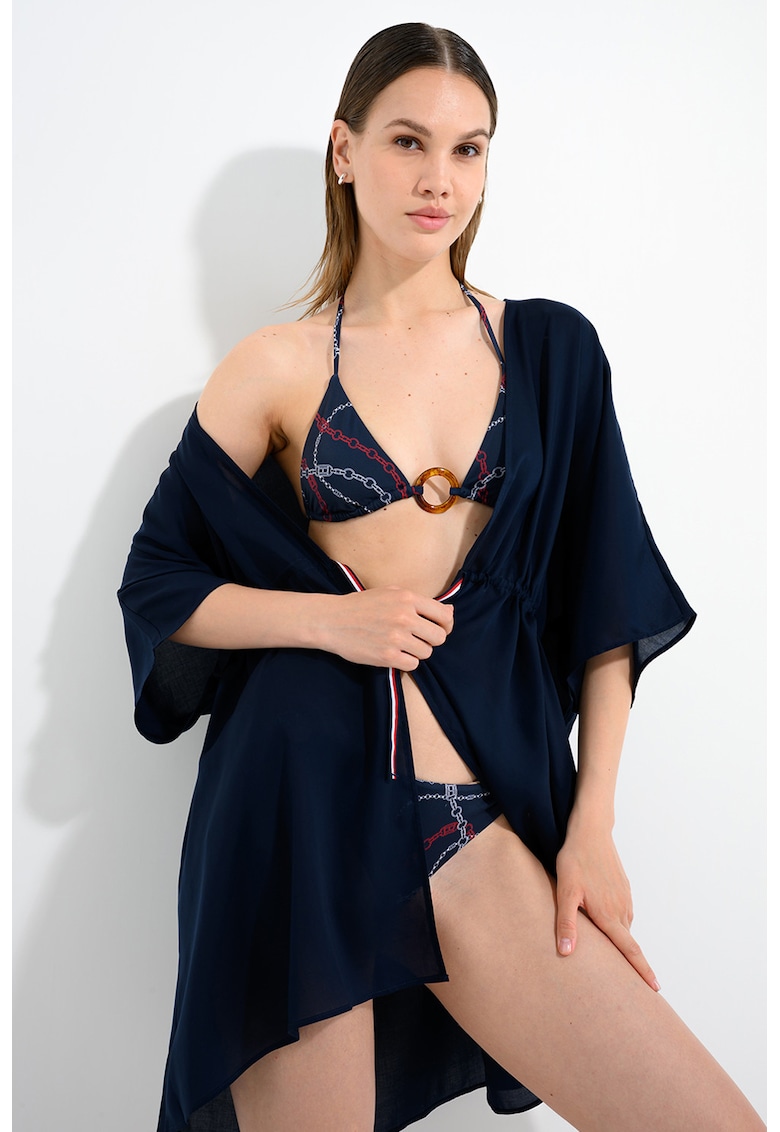 Sutien cu model grafic - Alb/Bleumarin