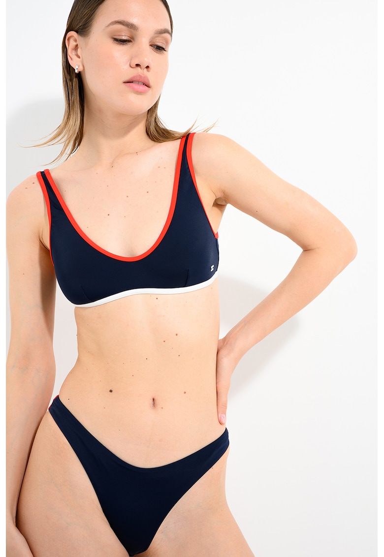 Slip cu model in doua tonuri - Rosu/Bleumarin