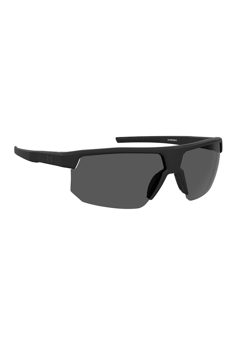 Ochelari de soare drepunghiulari cu lentile uni Driven - Negru stins