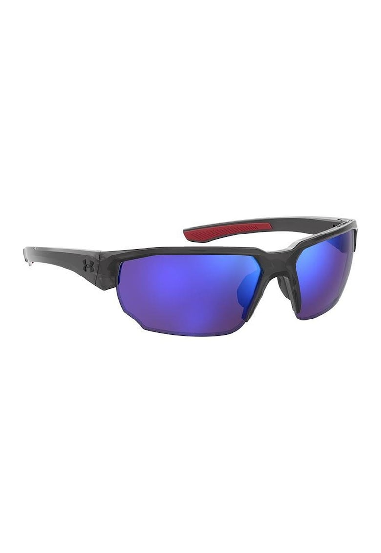 Ochelari de soare wrap cu model unisex - Rosu vintage/Gri antracit