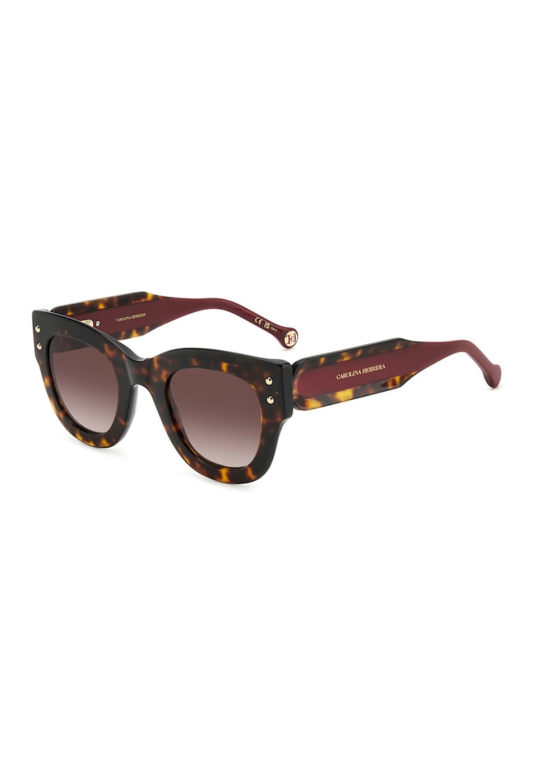 Ochelari de soare cat-eye cu logo - Visiniu/Negru/Portocaliu inchis
