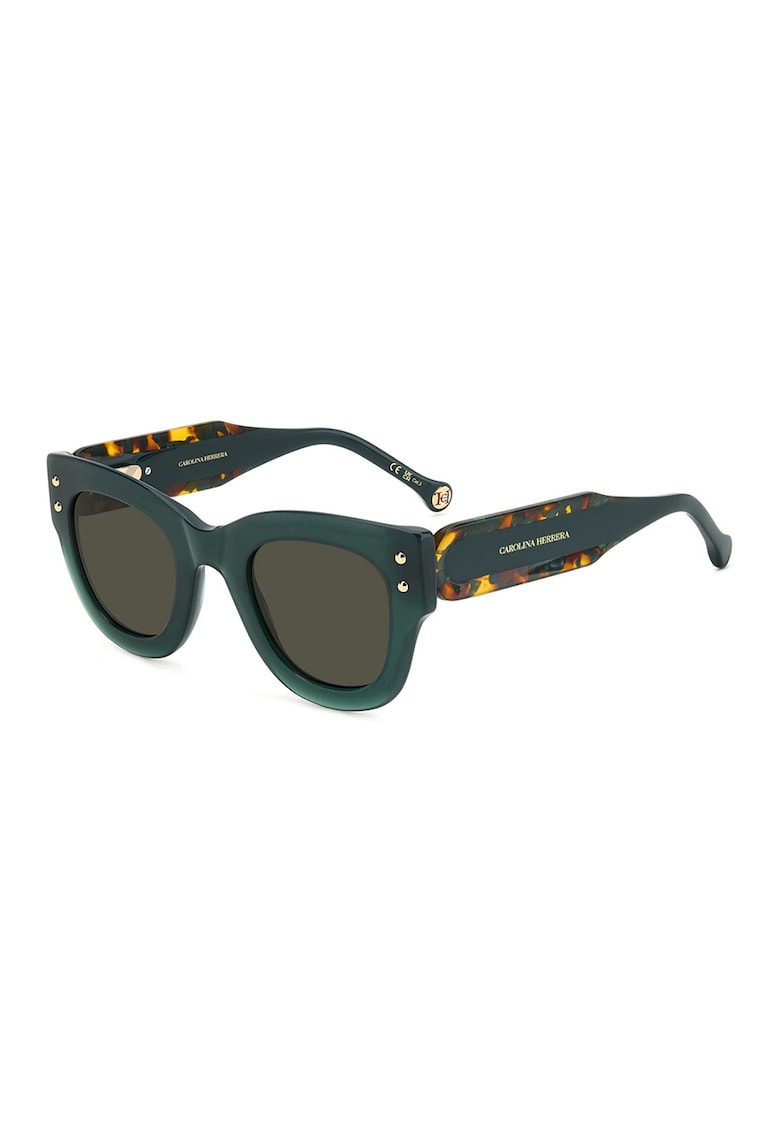 Ochelari de soare cat-eye cu logo - Portocaliu mandarina/Verde smarald