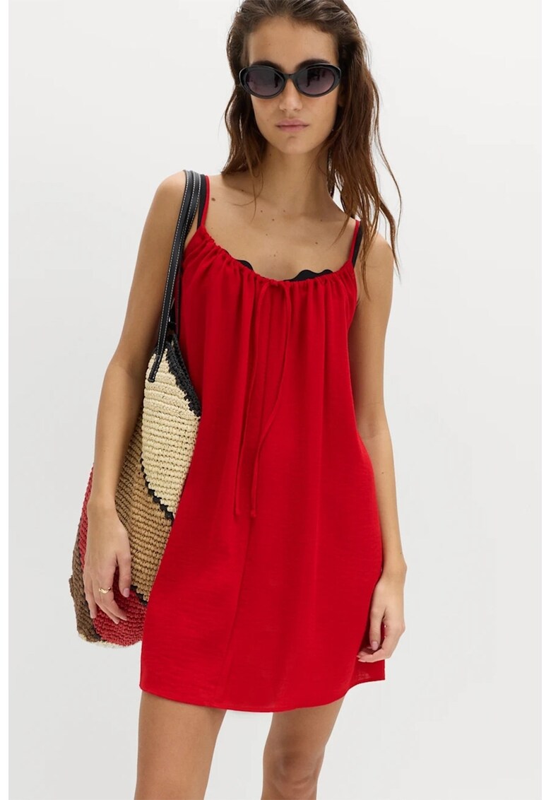 Rochie mini cu bretele subtiri - Rosu