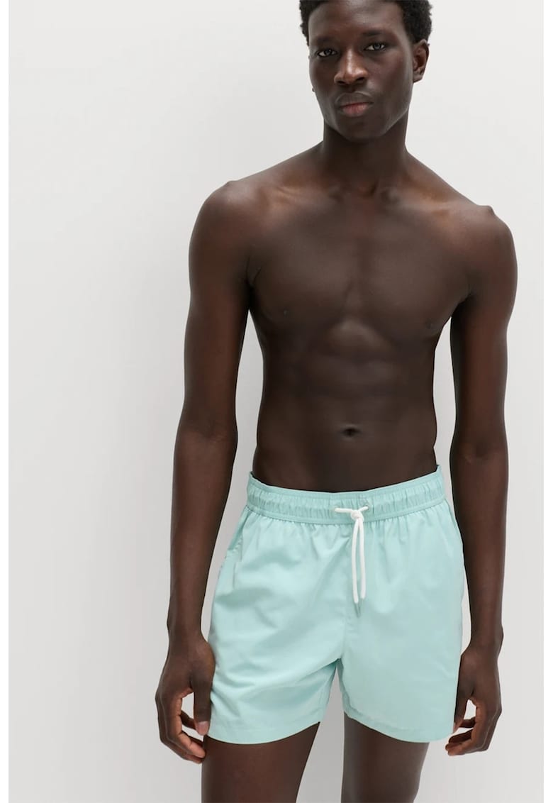 Pantaloni scurti de baie din material cu uscare rapida - Mint