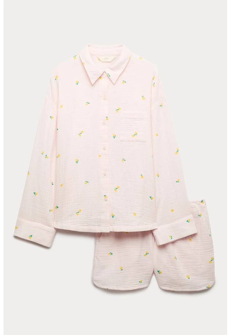 Pijama de bumbac - Roz pal