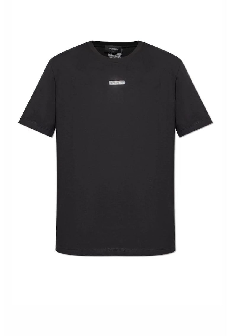 Men T-Shirt logo-plaque Black