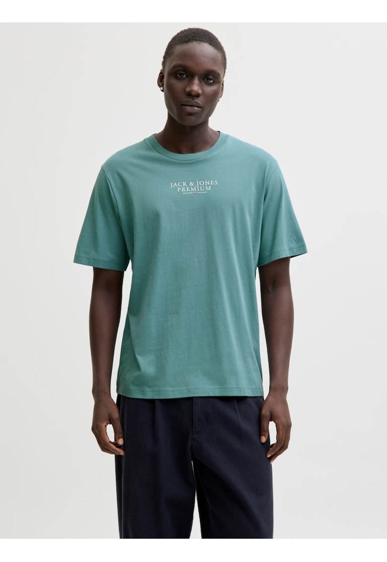 Tricou barbati cu imprimeu text Jack & Jones Premium - Verde deschis -