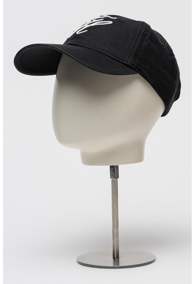 Sapca baseball de bumbac organic Script - Alb/Negru