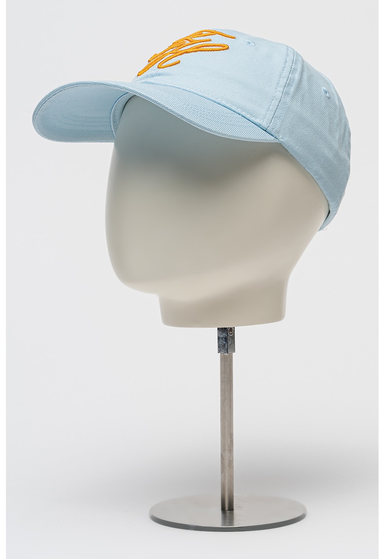 Sapca baseball de bumbac organic Script - Portocaliu/Albastru deschis