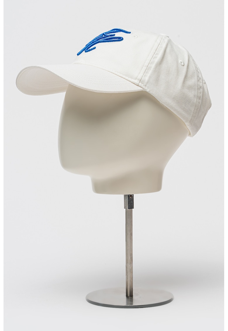 Sapca baseball de bumbac organic Script - Alb/Albastru royal