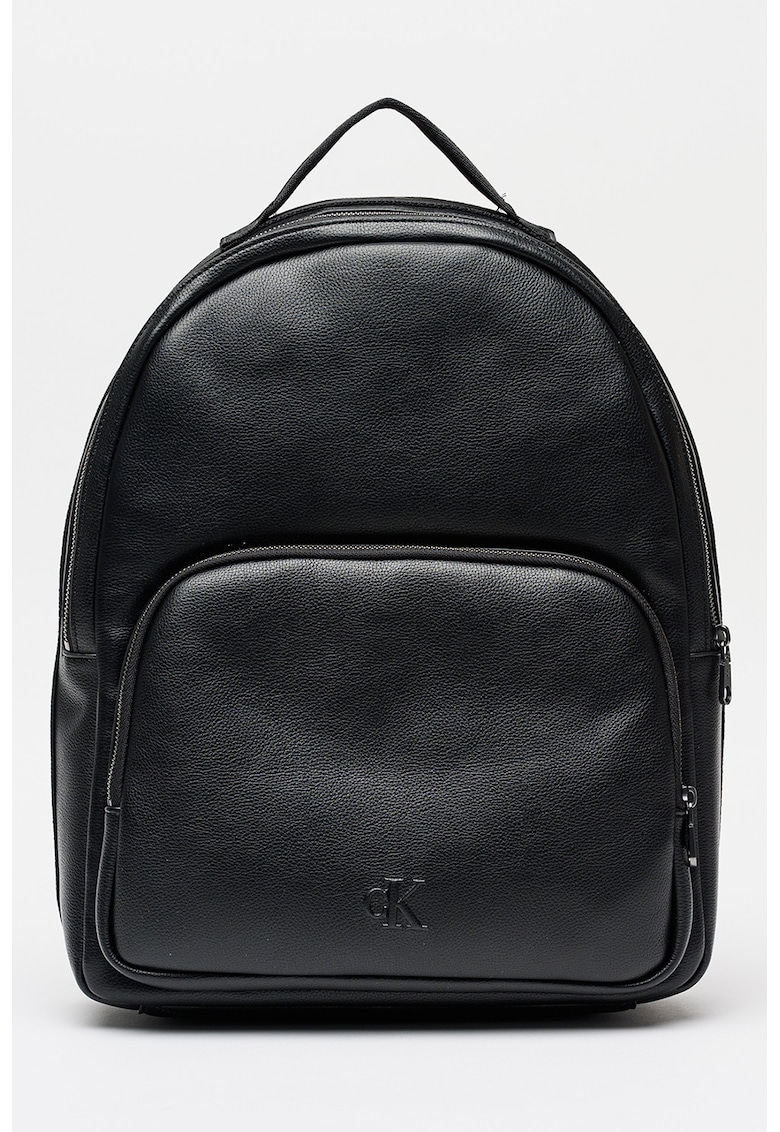 Rucsac de piele ecologica cu logo - Negru