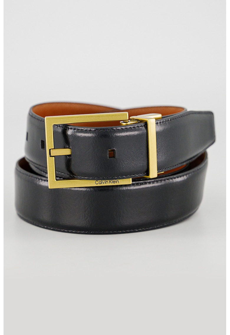Curea uni reversibila de piele - Negru/Maro
