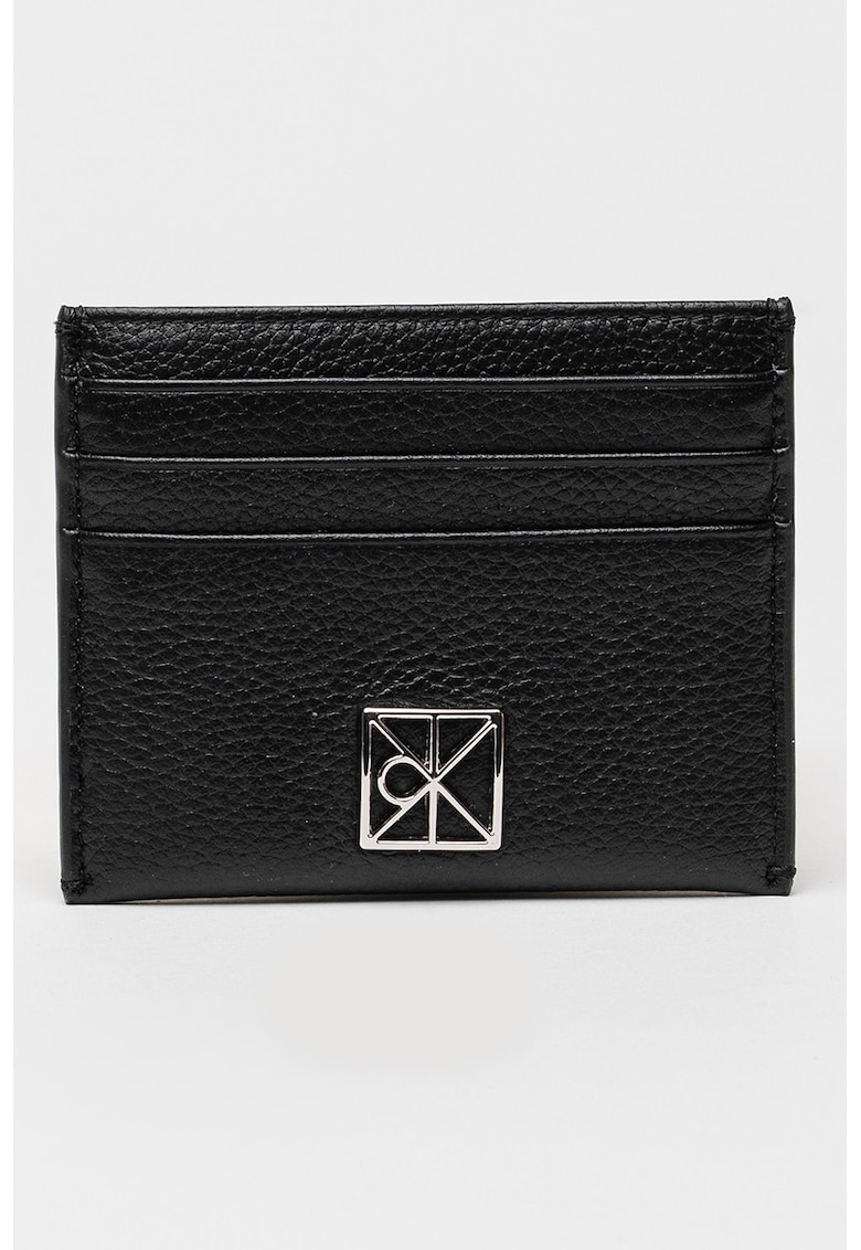 Portcart de piele cu protectie RFID - Negru