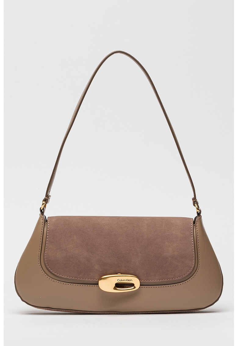 Geanta baguette de piele ecologica - Maro taupe