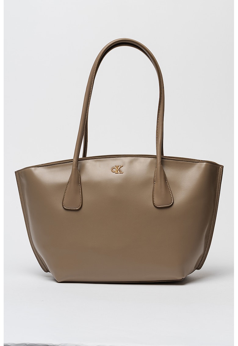 Geanta shopper de piele ecologica - Maro taupe