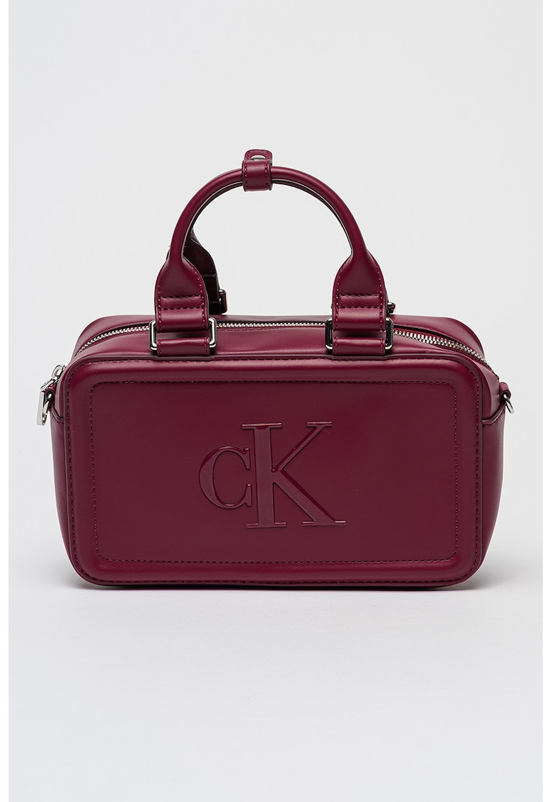 Geanta crossbody cu monograma in relief Bauletto - Violet tyrian
