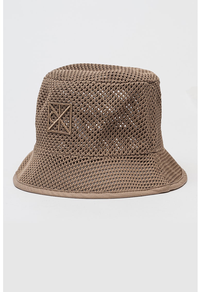 Palarie bucket cu logo Summer Mech - Maro taupe