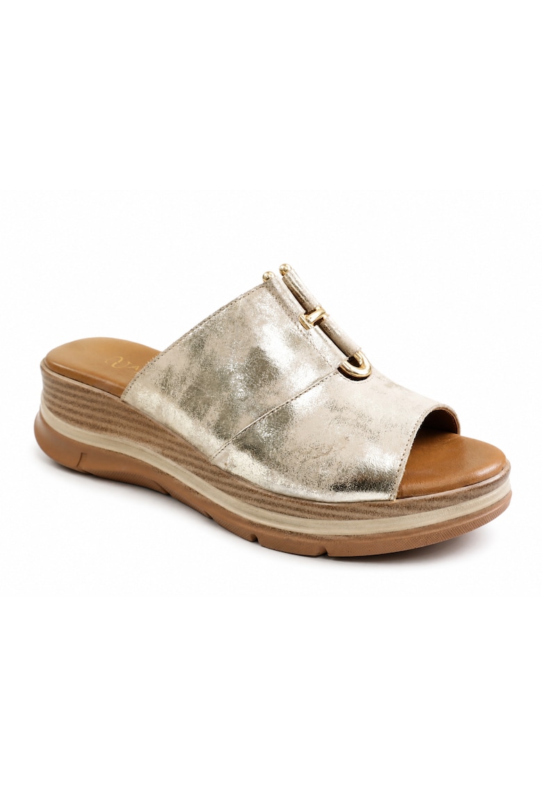 Papuci dama piele naturala D22 S626 - Bej