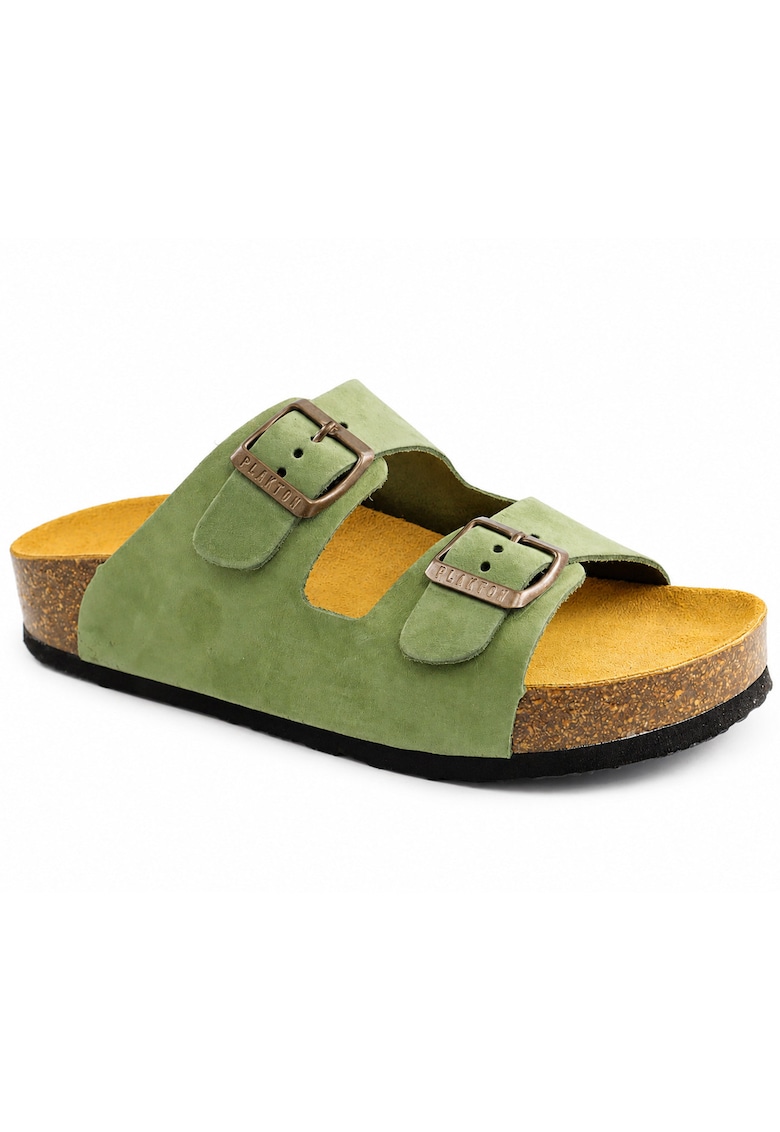 Papuci dama piele naturala 340010 - Verde