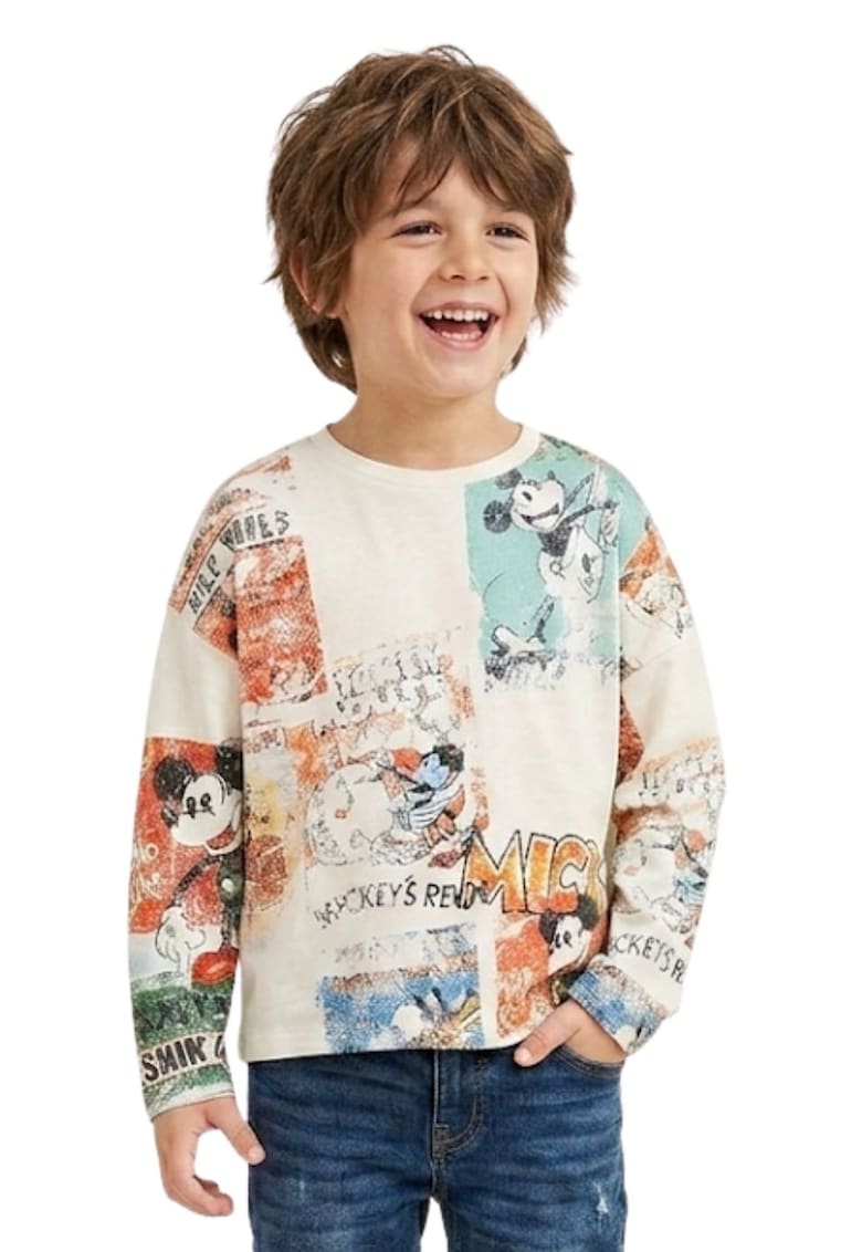 Bluza lejera cu imprimeu Mickey Mouse -