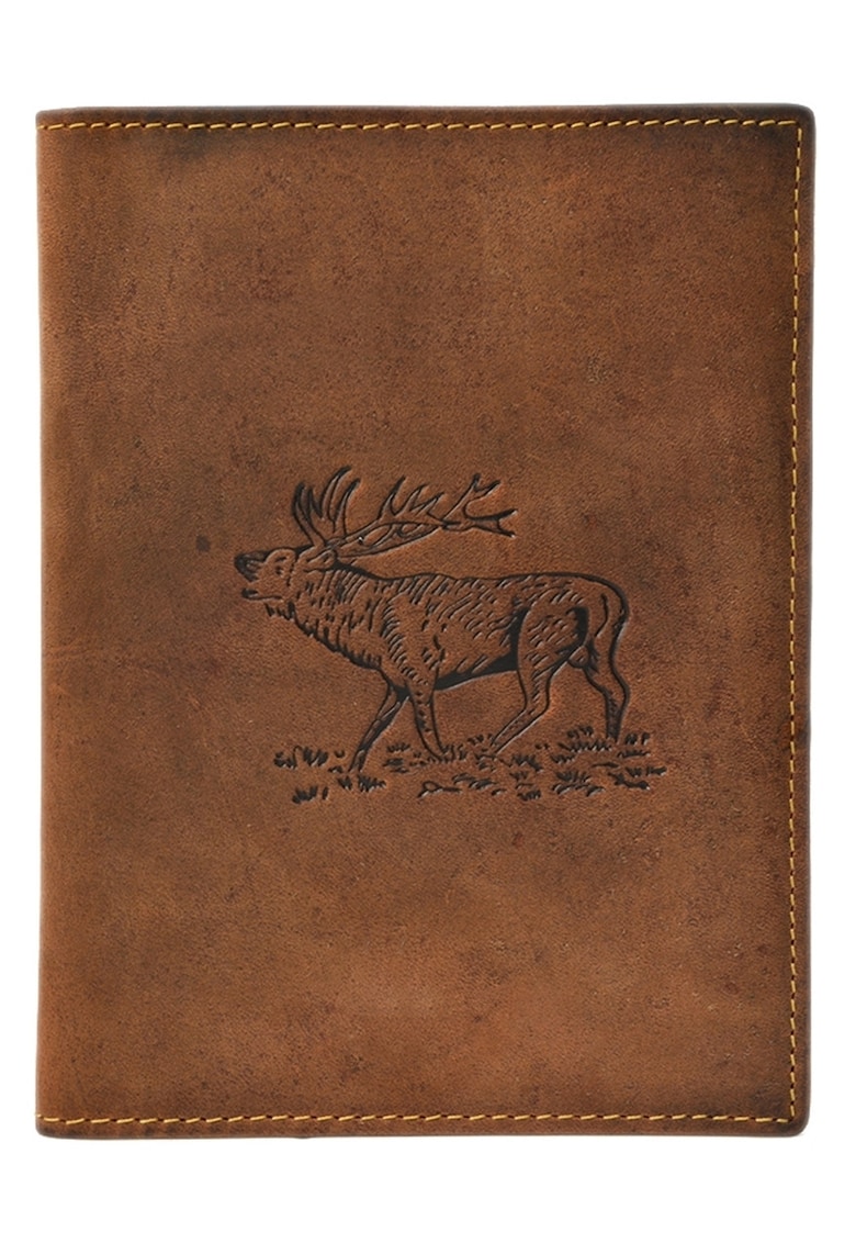 Etui documente piele naturala 12.5 x 16.5 x 0.5 cm - Vintage Hunting - - Maro