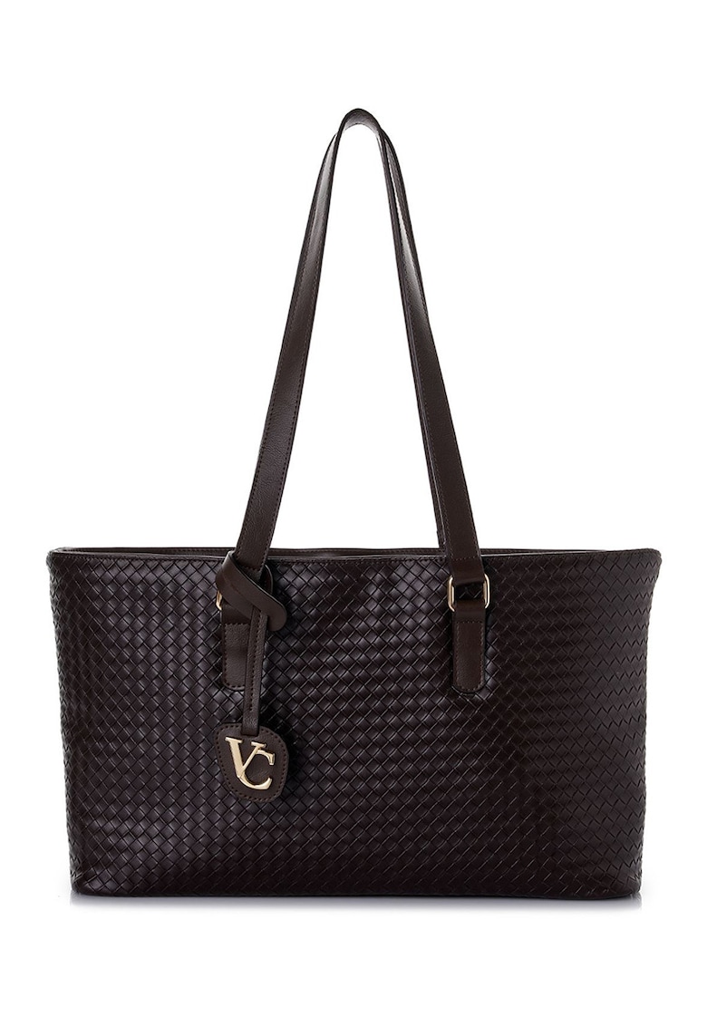 Geanta texturata - Maro inchis - 24x25x10