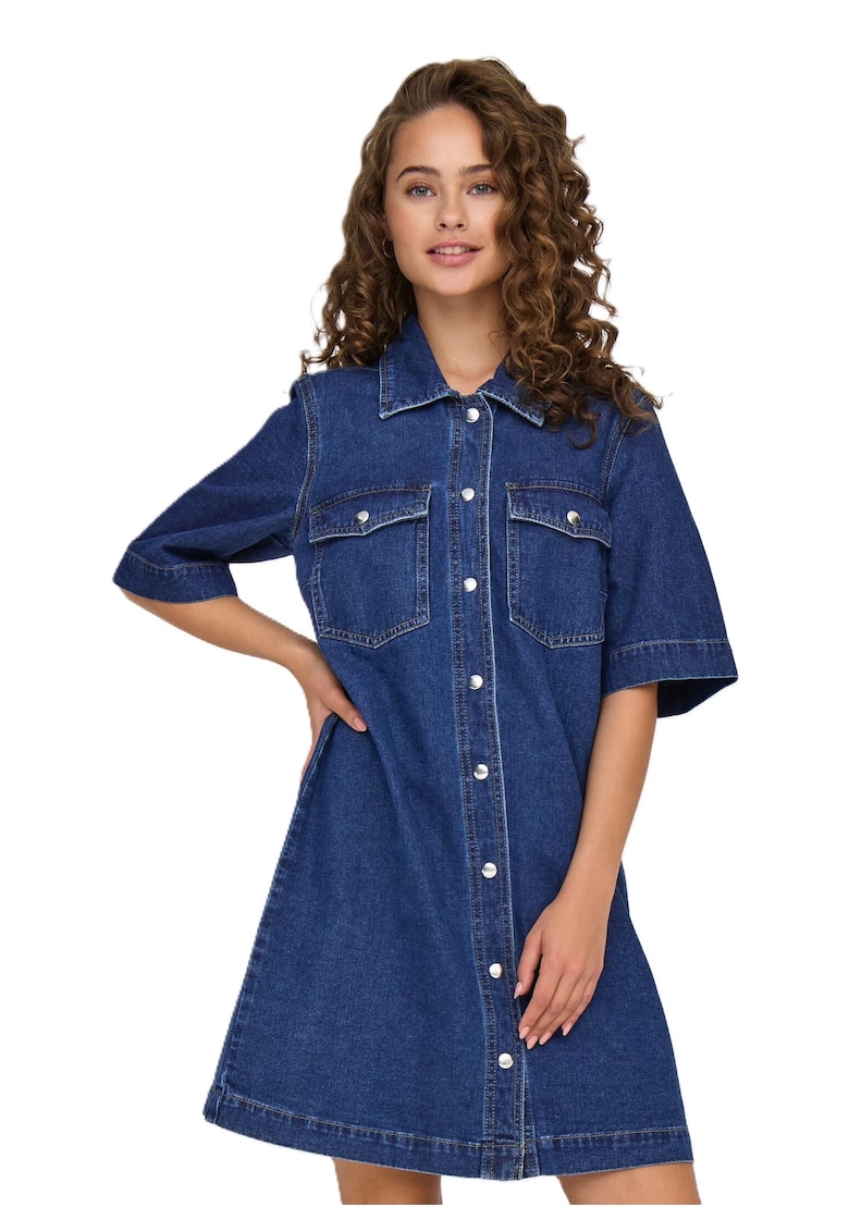 Rochie din denim elegantă - Albastru