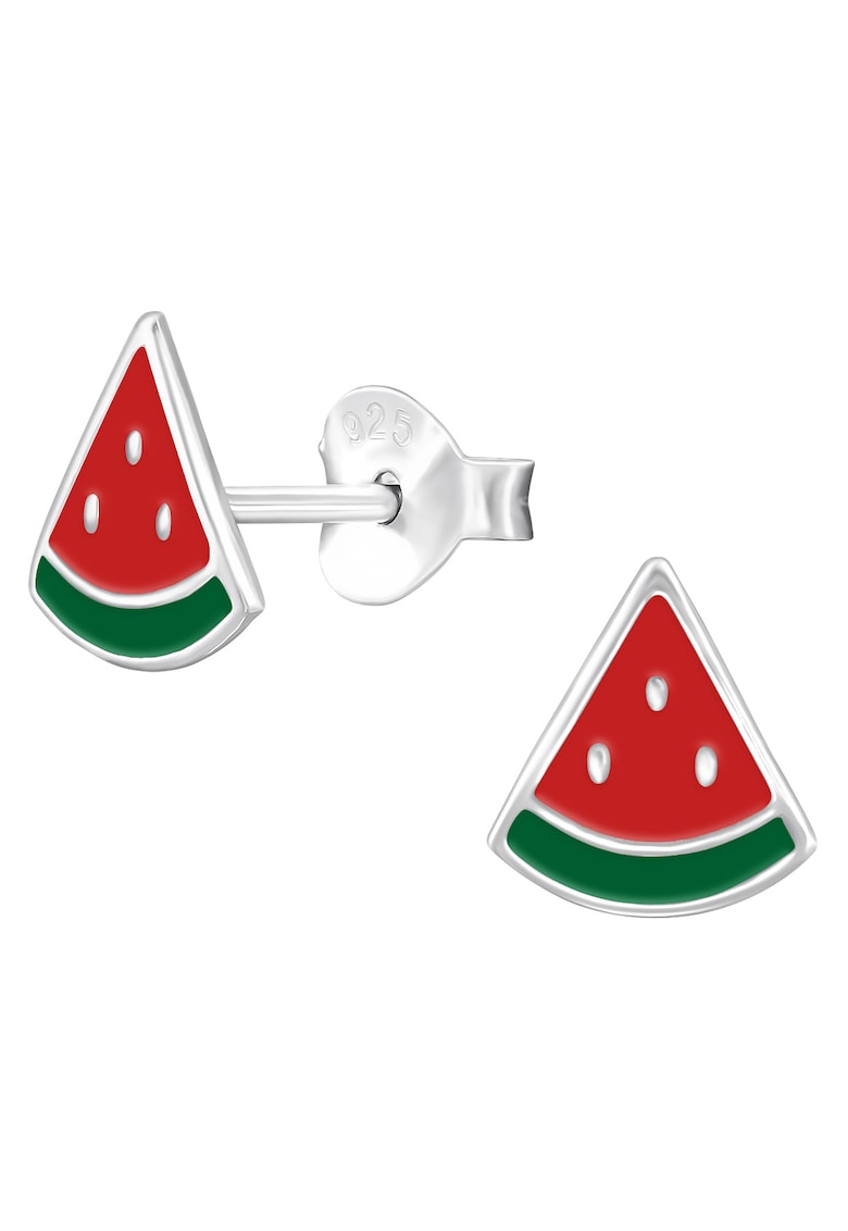Cercei Pentru Copii cu Pepene Verde din Argint 925 - inchidere cu fluturas - tip surub