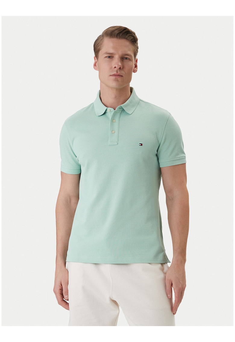 Tricou polo din amestec de bumbac organic 1985 - Verde pal
