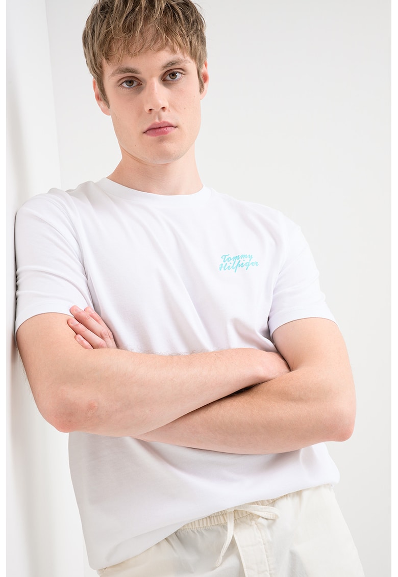 Tricou cu imprimeu logo si grafic pe partea din spate - Alb optic
