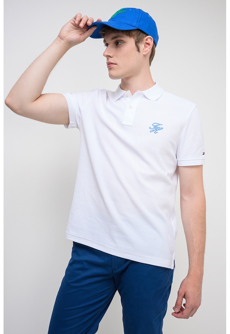 Tricou polo regular fit - Alb