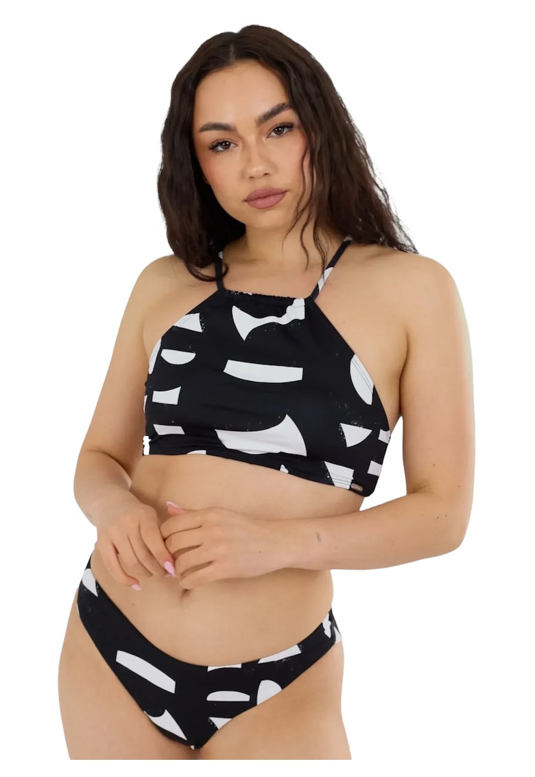 Costum de baie Hogg High Neck Top - Negru - Negru