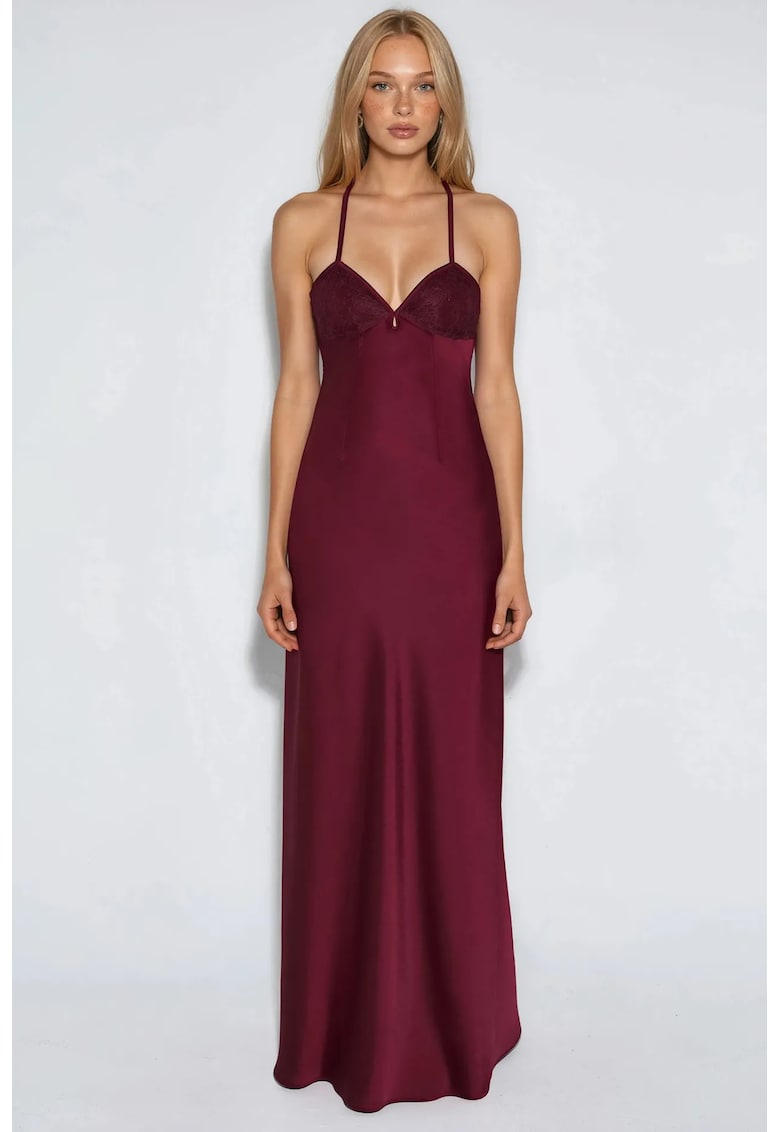 Rochie Maxi - Decolteu Inima - Rosu - Poliester