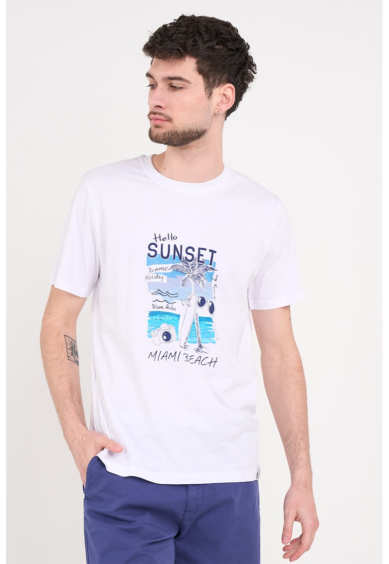 Tricou de bumbac cu imprimeu - Alb