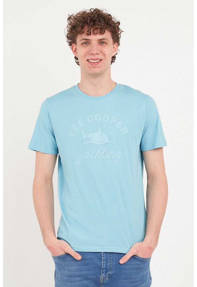 Tricou de bumbac cu imprimeu - Turcoaz