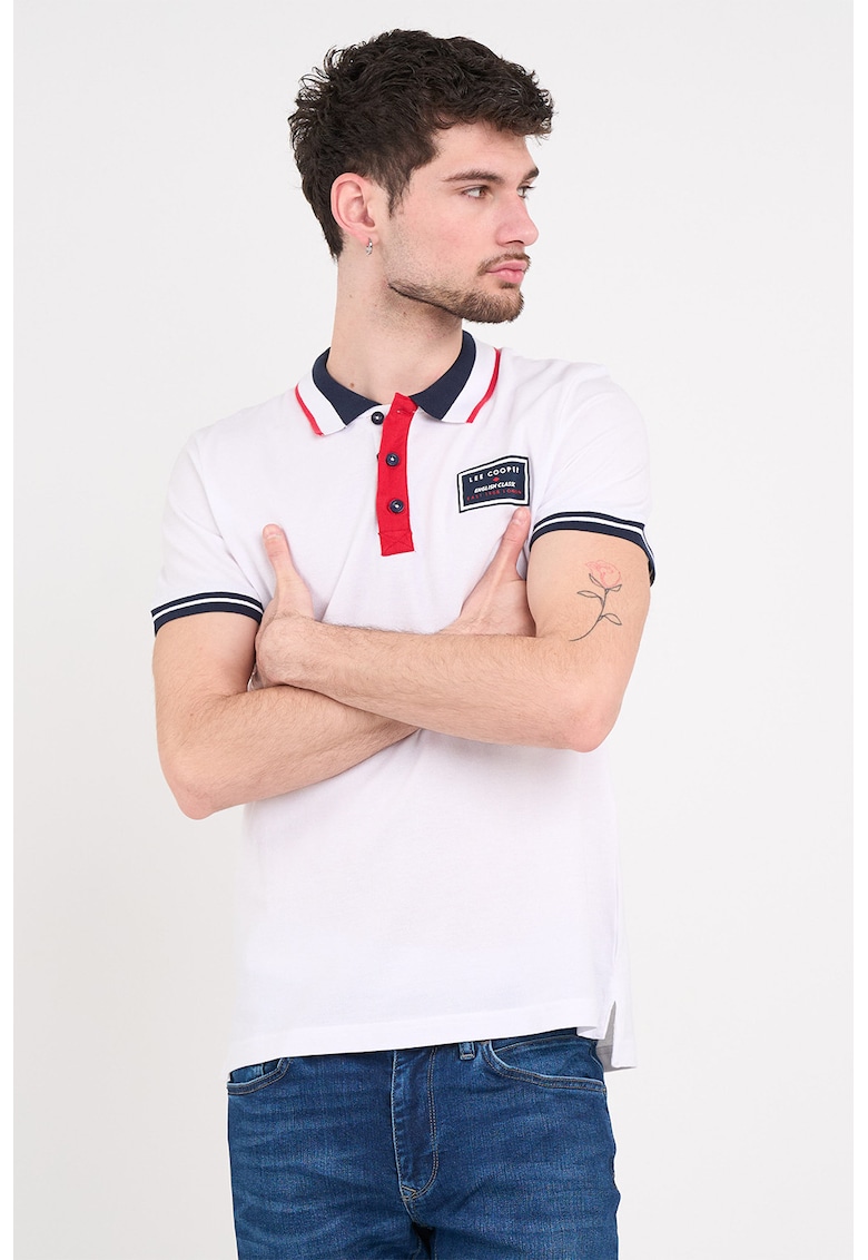 Tricou polo cu logo - Alb
